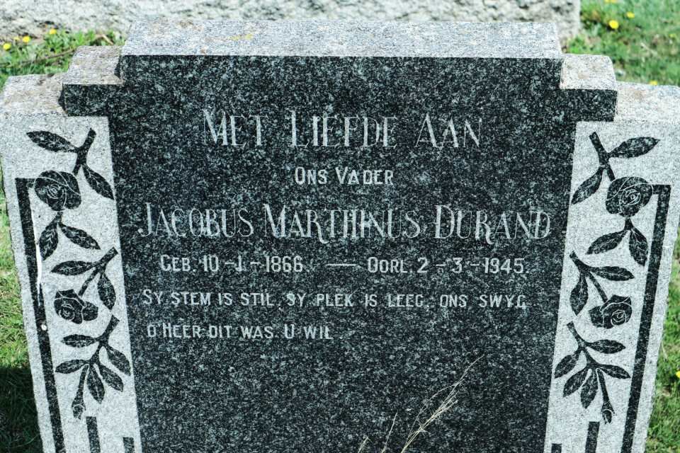 DURAND Jacobus Marthinus 1866-1945