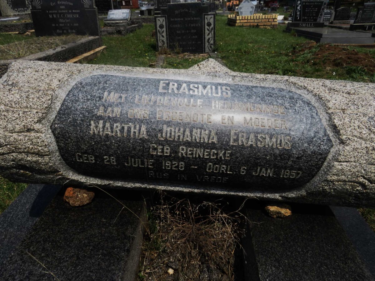 ERASMUS Martha Johanna nee REINECKE 1928-1957