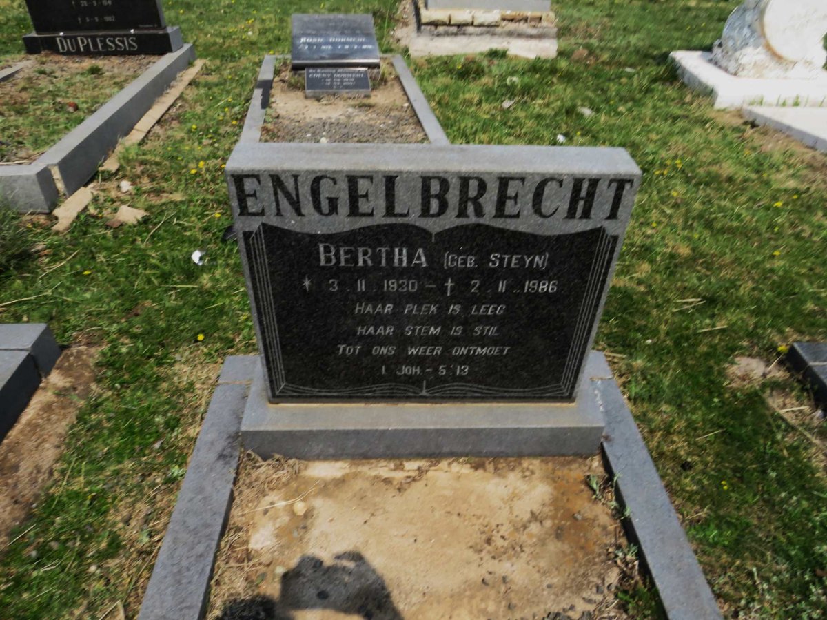 ENGELBRECHT Bertha nee STEYN 1930-1986