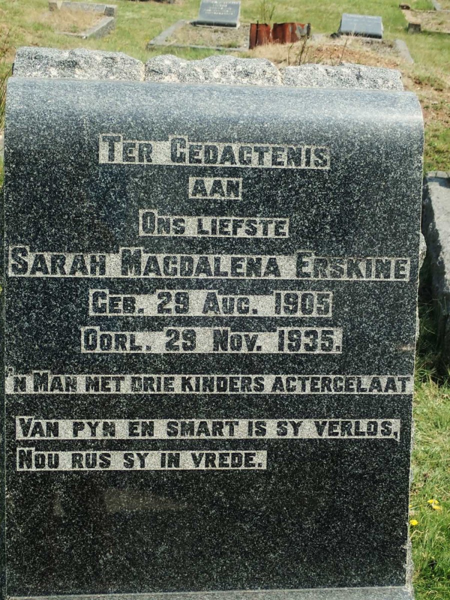 ERSKINE Sarah Magdalena 1905-1935