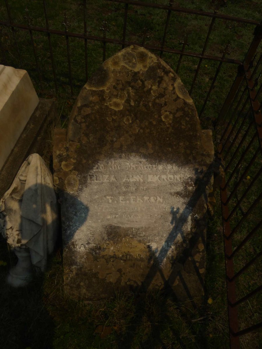 EKRON Eliza Ann 1853-1890 :: EKRON Matthew Alfred 1883-1883