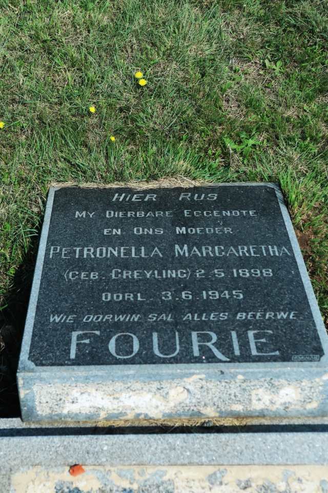 FOURIE Petronella Margaretha nee GREYLING 1898-1945