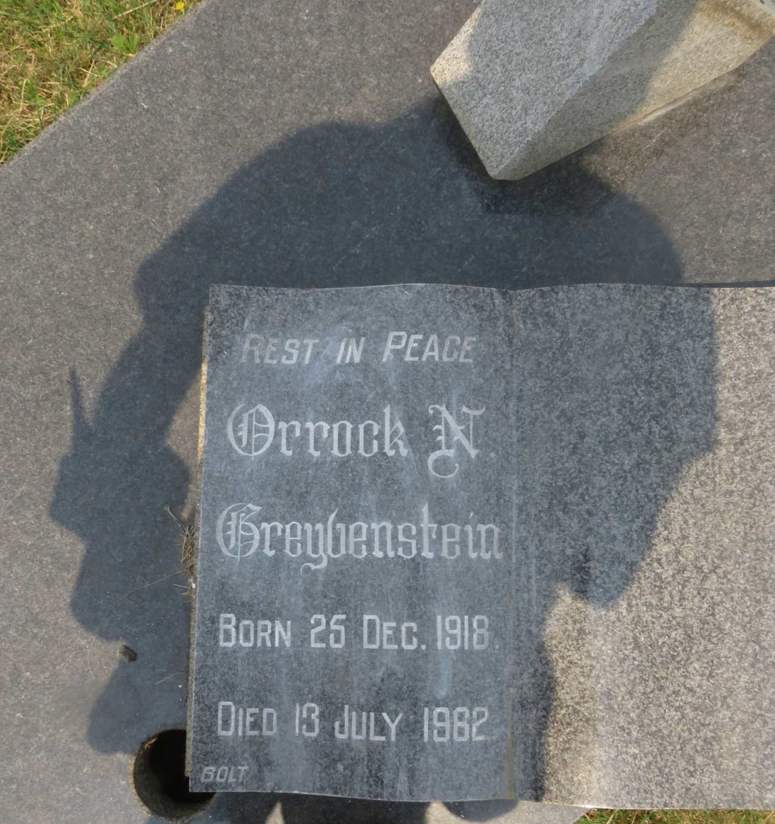 GREYVENSTEIN Orrock N. 1918-1982