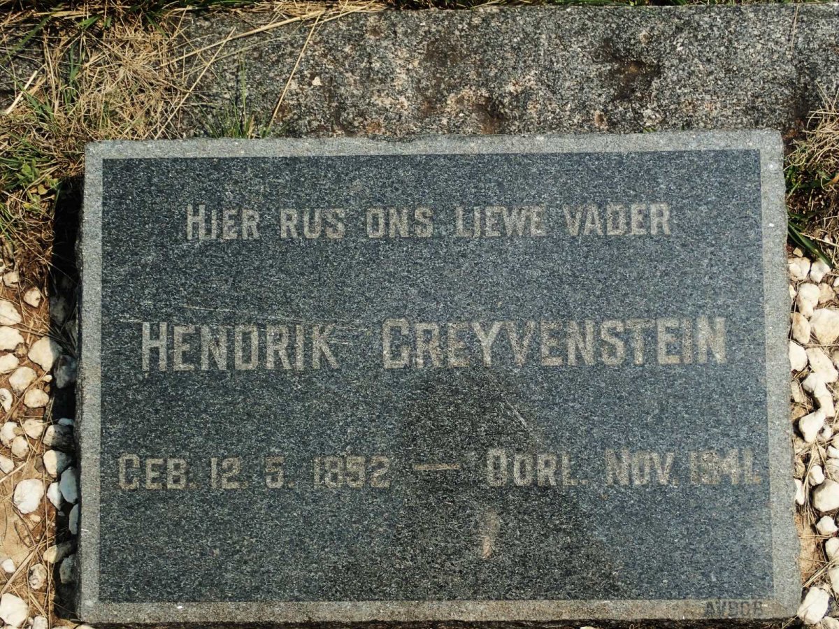 GREYVENSTEIN Hendrik 1852-1941