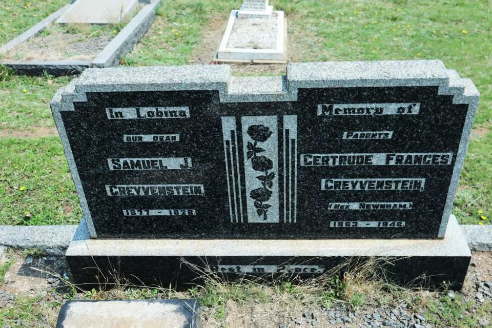 GREYVENSTEIN Samuel J. 1877-1928 &amp; Gertrude Frances NEWNHAM 1883-1948