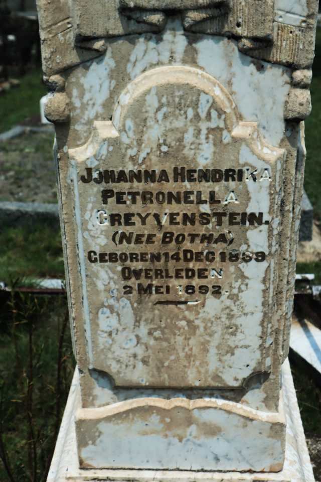 GREYVENSTEIN Johannes Petrus Jacobus 1836-1912 &amp; Johanna Hendrika Petronella BOTHA 1839-1892