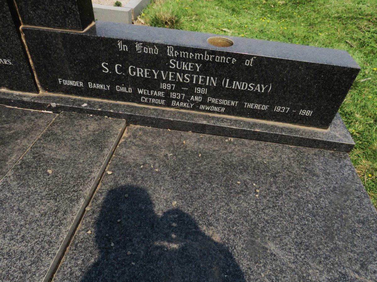 GREYVENSTEIN S.C. nee LINDSAY 1897-1981