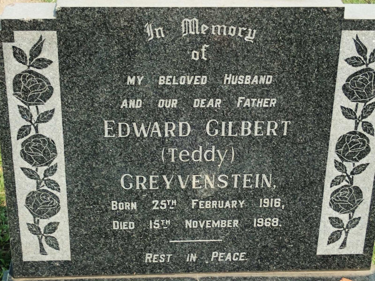 GREYVENSTEIN Edward Gilbert 1916-1968