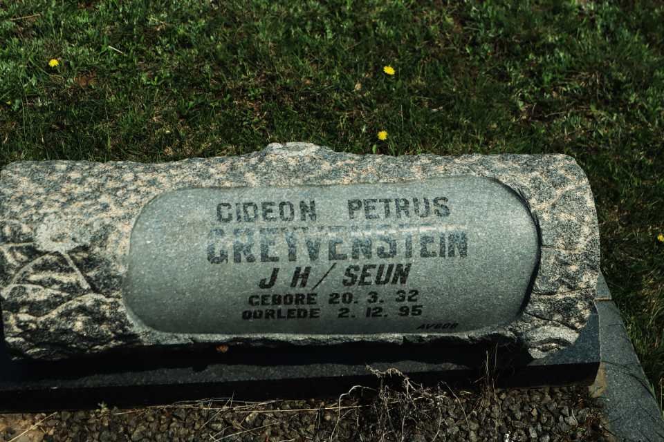 GREYVENSTEIN Gideon Petrus 1932-1995