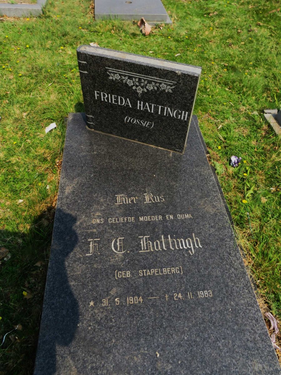 HATTINGH Frieda C. nee STAPELBERG 1904-1983