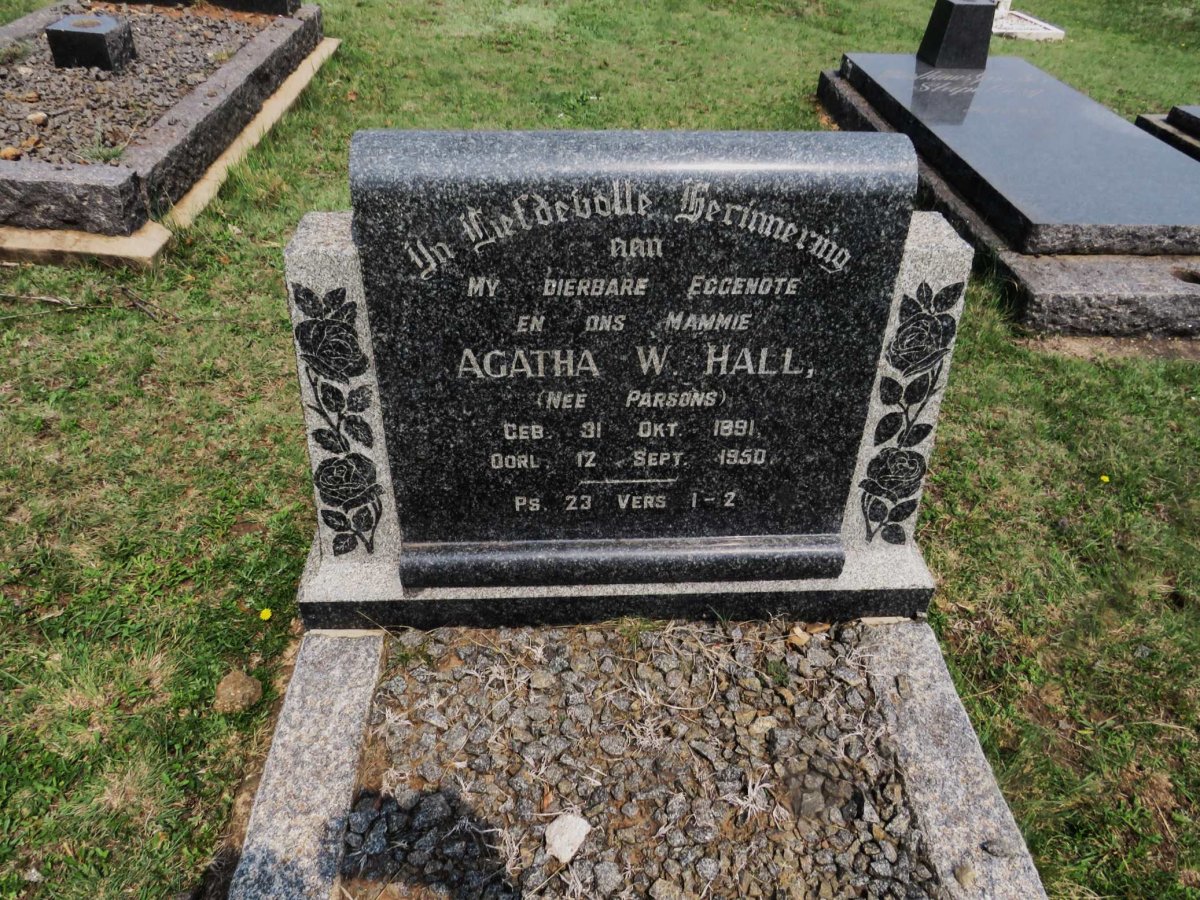 HALL Agatha W. nee PARSONS 1891-1950