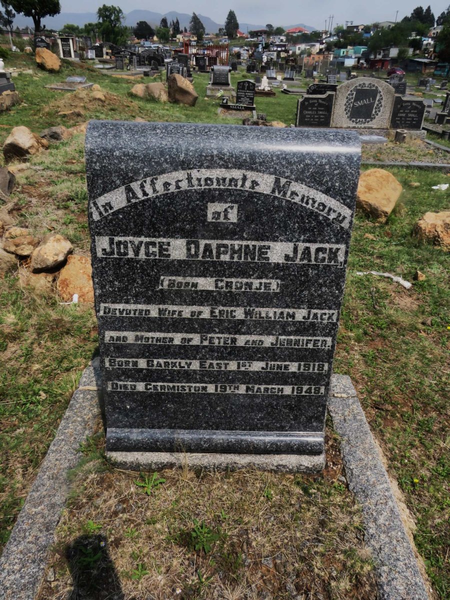 JACK Joyce Daphne nee CRONJE 1918-1948