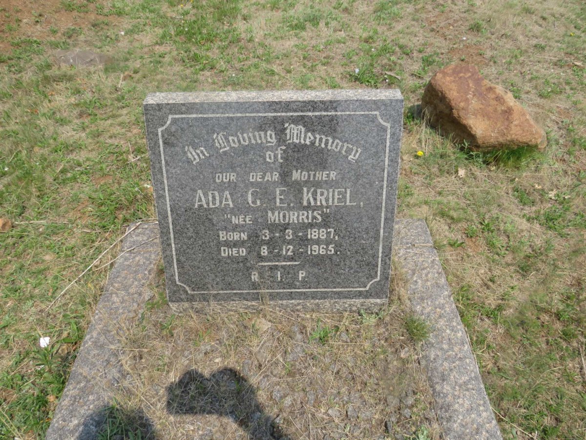 KRIEL Ada G.E. nee MORRIS 1887-1965