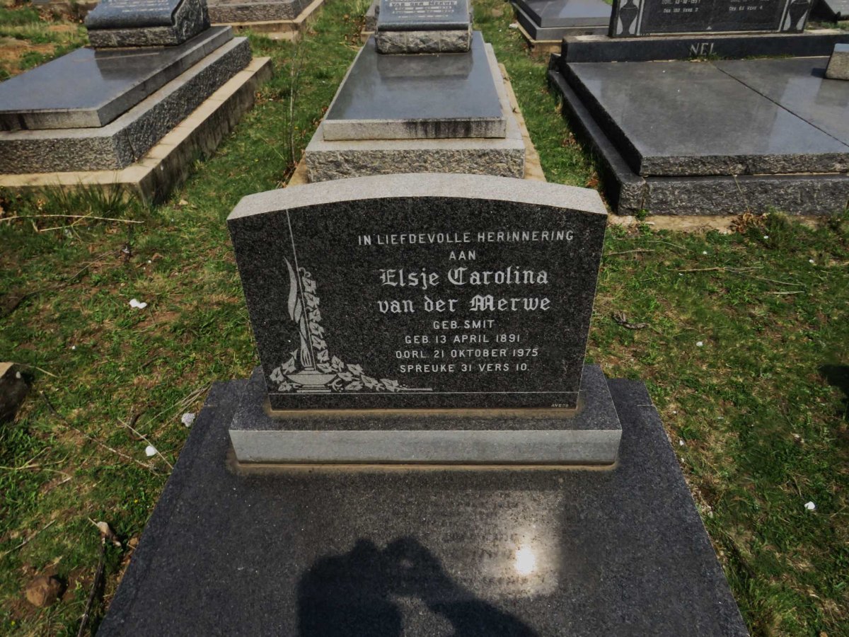 MERWE Elsje Carolina, van der nee SMIT 1891-1975