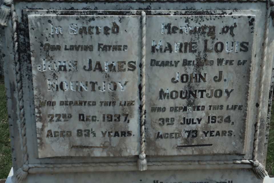 MOUNTJOY John James -1937 &amp; Marie Louis -1934