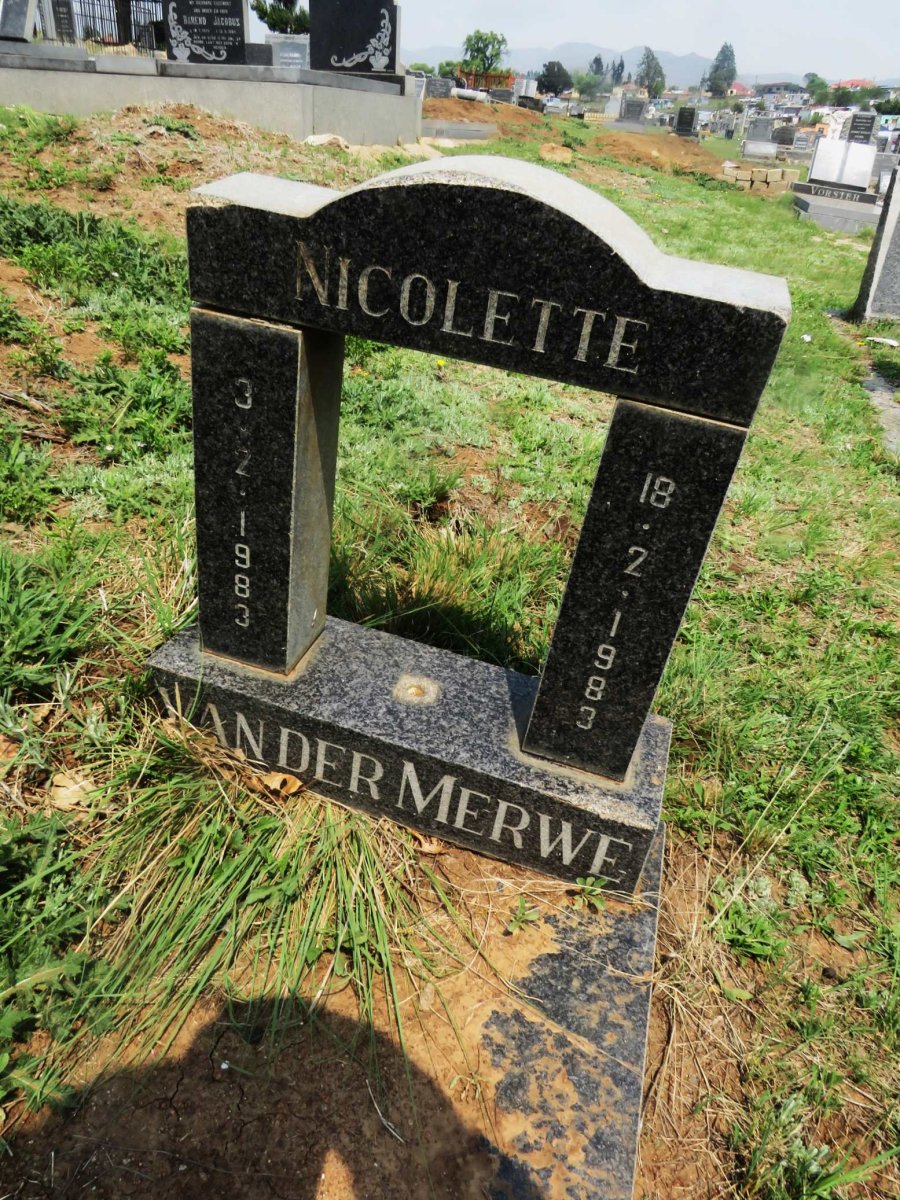 MERWE Nicolette, van der 1983-1983