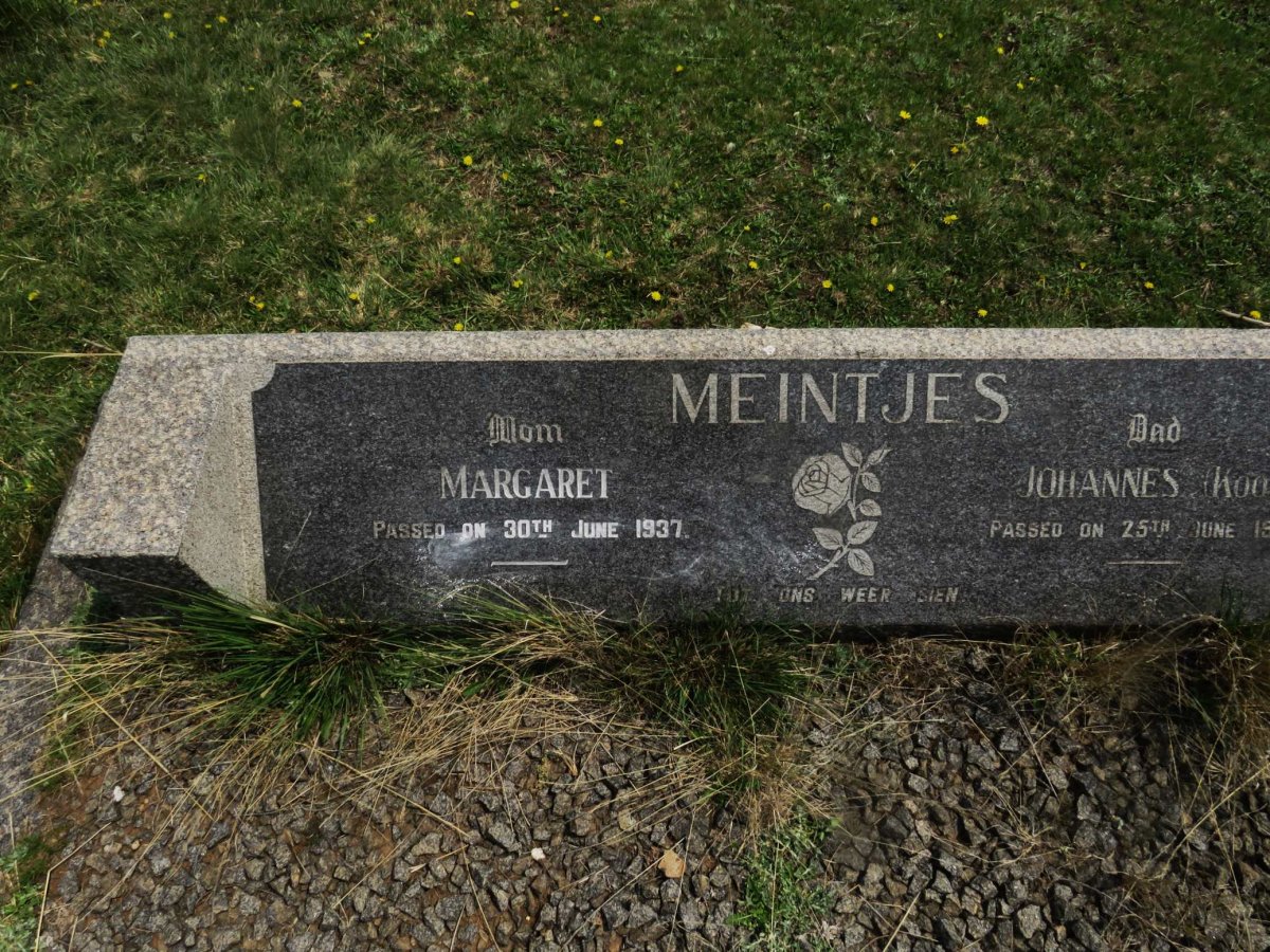 MEINTJES Johannes -1934 &amp; Margaret -1937