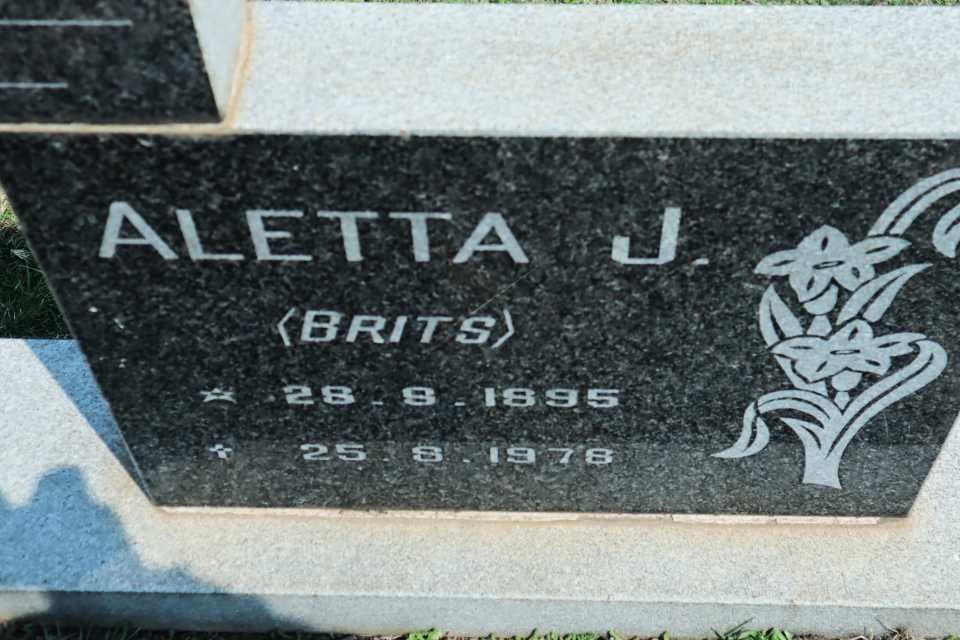 MOUNTJOY Fritz J. 1893-1973 &amp; Aletta J. BRITS 1895-1976