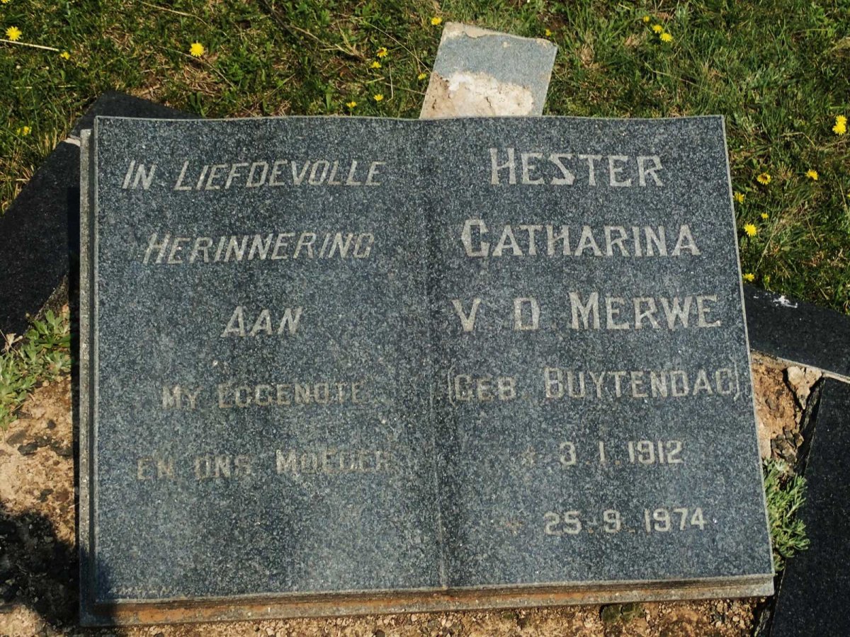 MERWE Hester Catharina, v.d. nee BUYTENDAG 1912-1974
