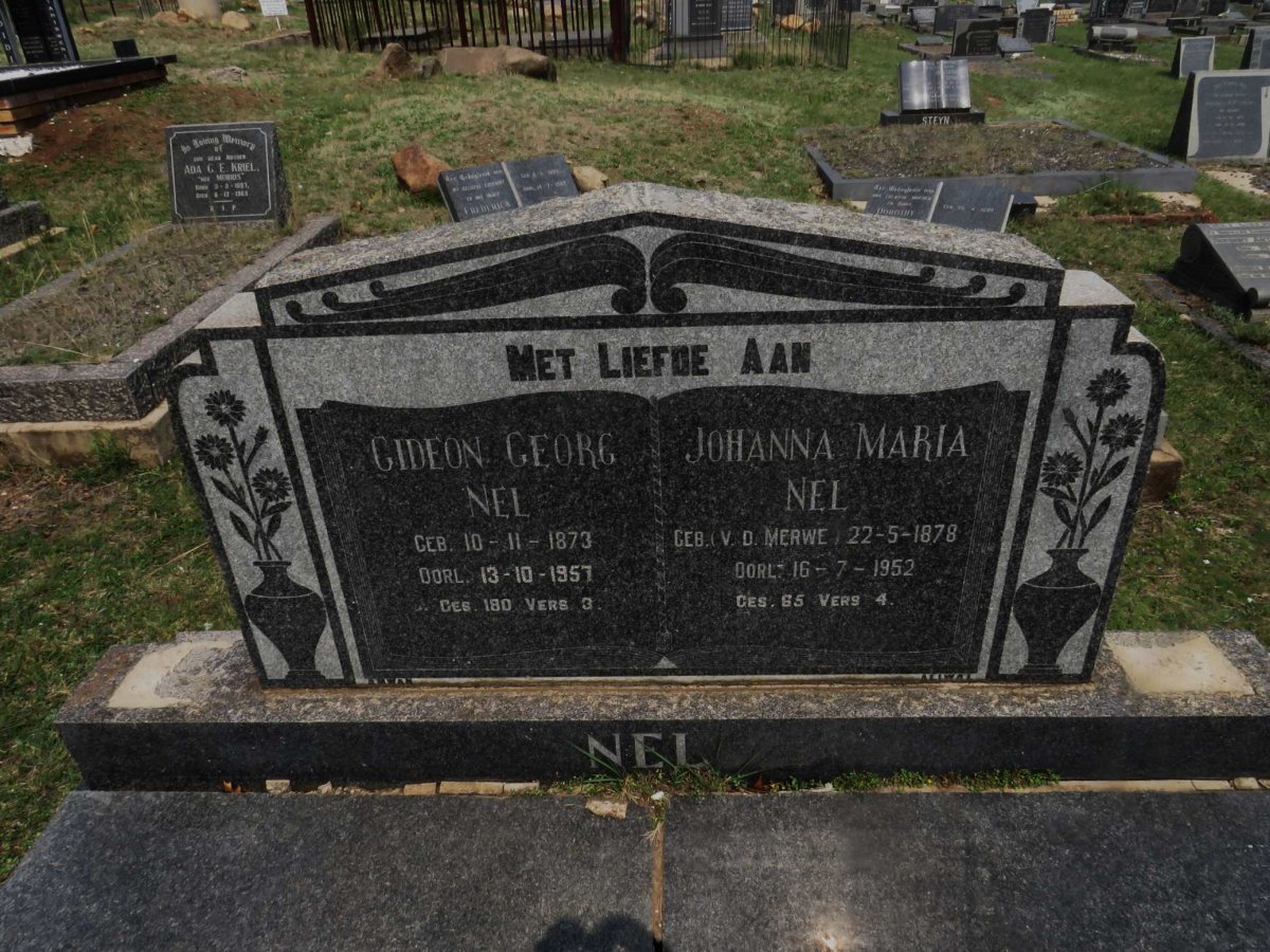NEL Gideon Georg 1873-1957 &amp; Johanna Maria v.d. MERWE 1878-1952