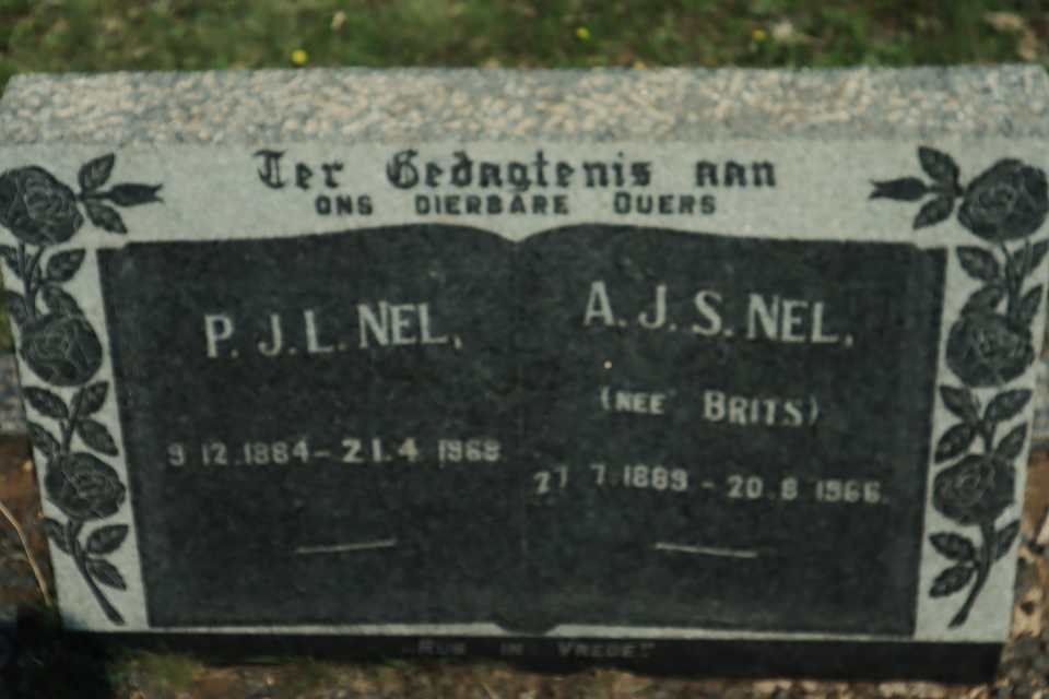 NEL P.J.L. 1884-1969 &amp; A.J.S. BRITS 1869-1966