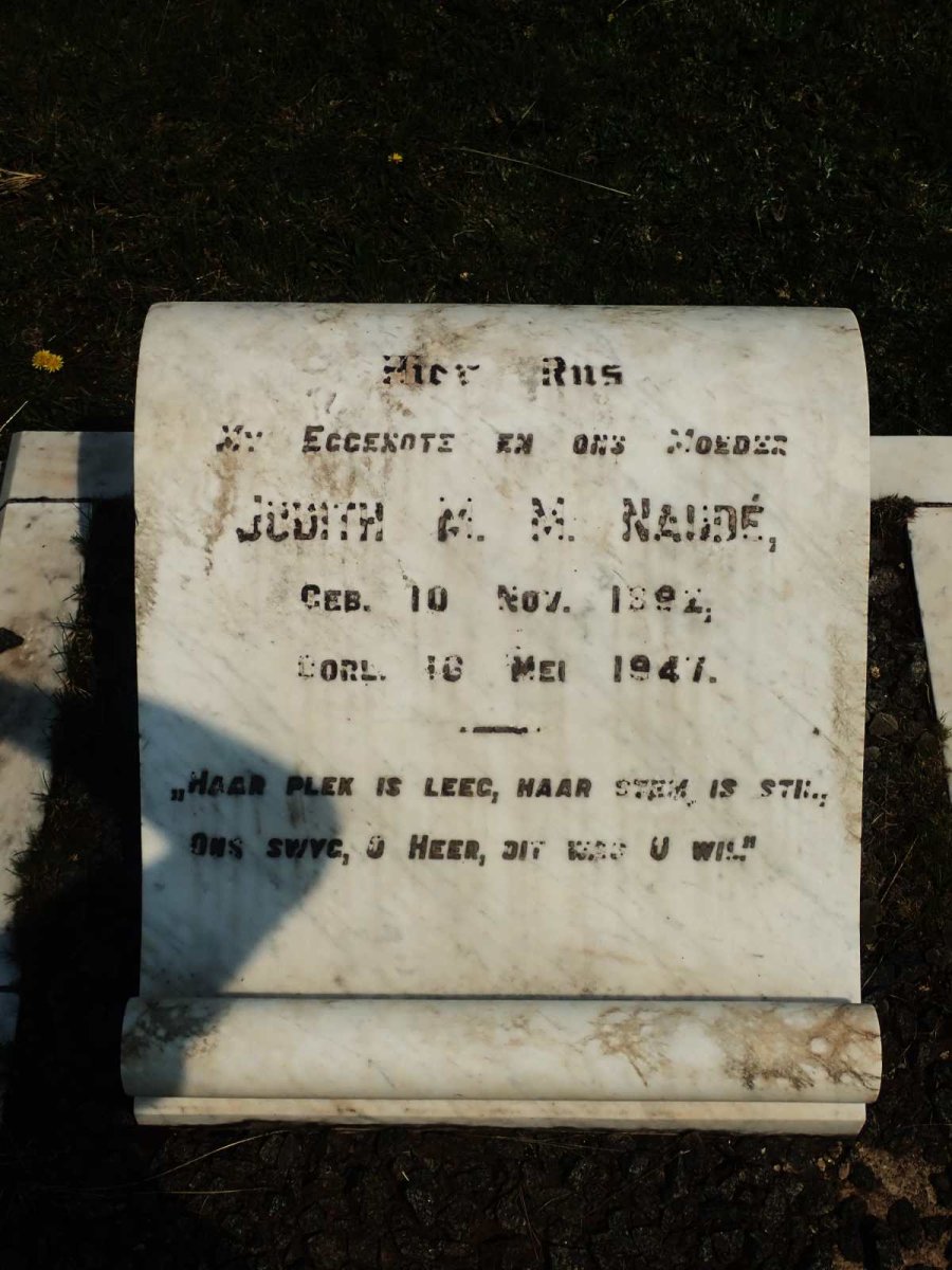 NAUDE Judith M.M. 1892-1947