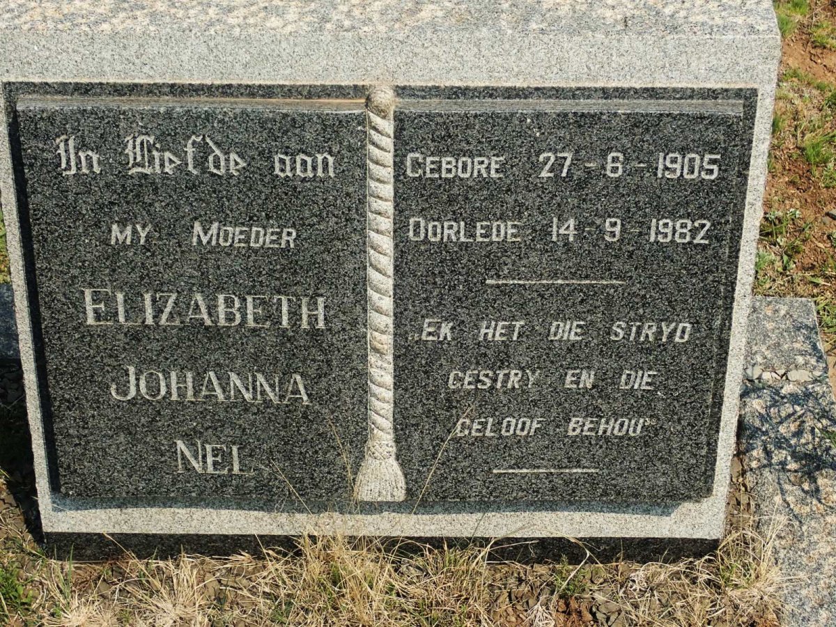 NEL Elizabeth Johanna 1905-1982