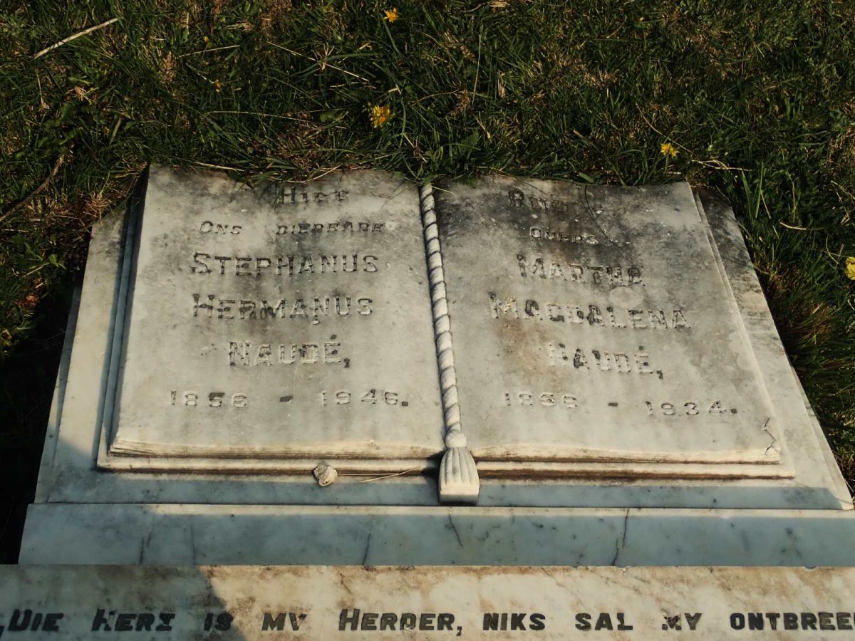 NAUDE Stephanus Hermanus 1856-1946 &amp; Martha Magdalena 1856-1934