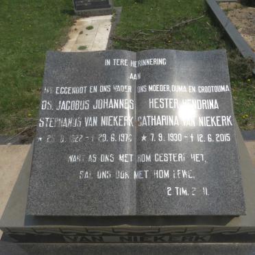 NIEKERK Jacobus Johannes Stephanus, van 1922-1976 &amp; Hester Hendrina Catharina 1930-2015