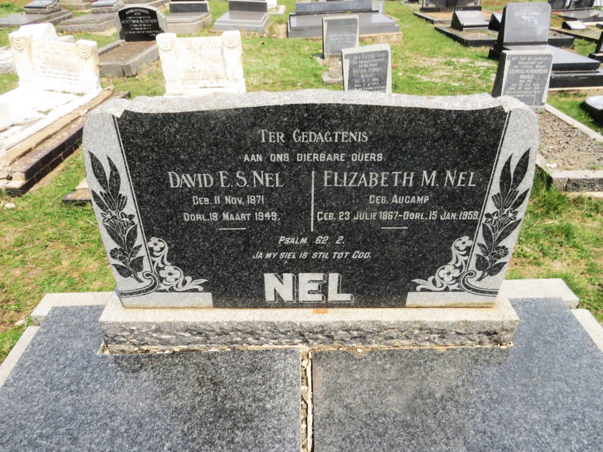 NEL David E.S. 1871-1949 &amp; Elizabeth M. AUCAMP 1867-1959