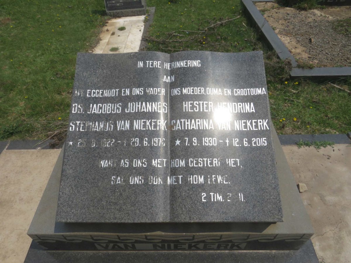 NIEKERK Jacobus Johannes Stephanus, van 1922-1976 &amp; Hester Hendrina Catharina 1930-2015