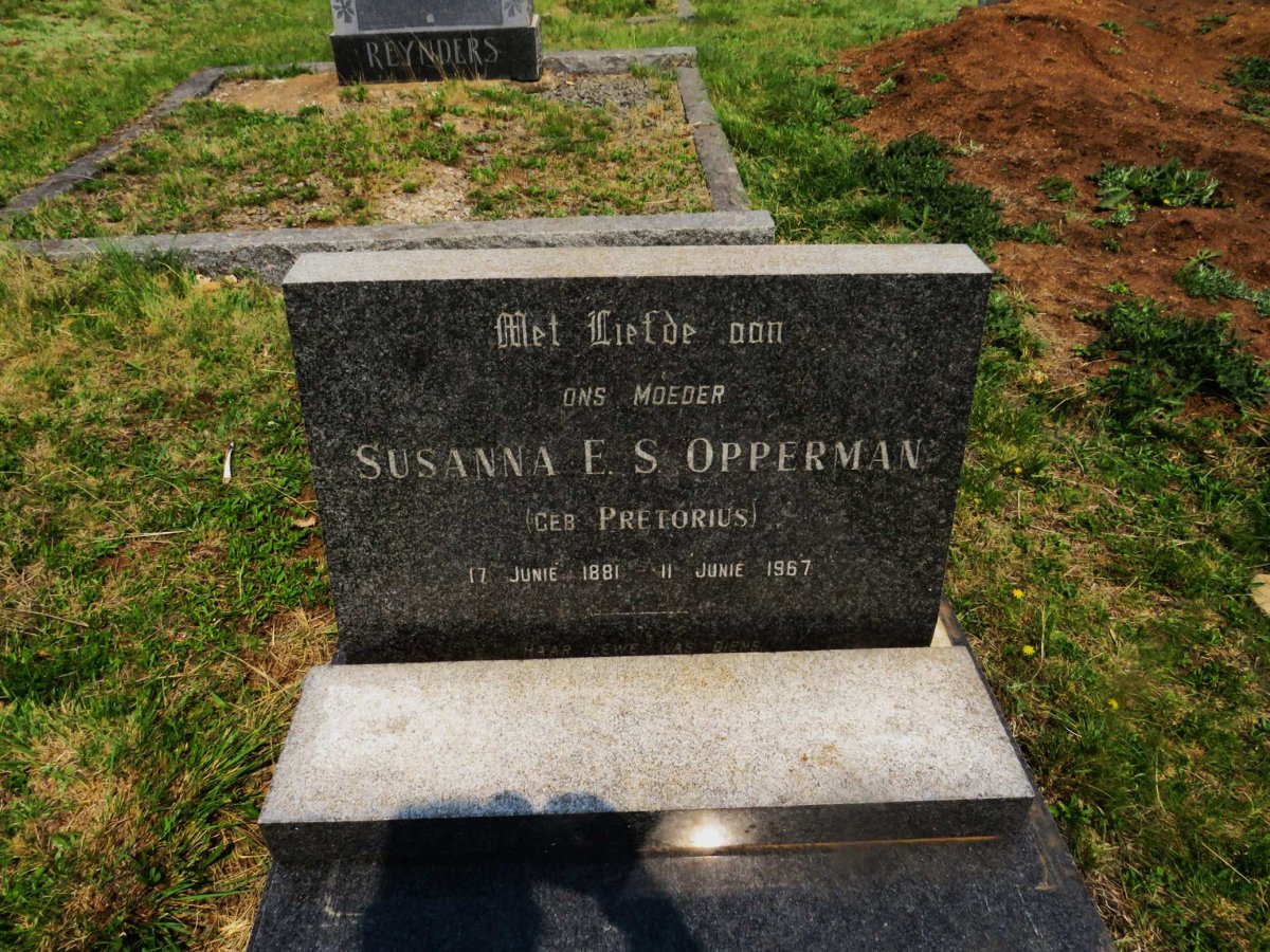 OPPERMAN Susanna E.S. nee PRETORIUS 1881-1967