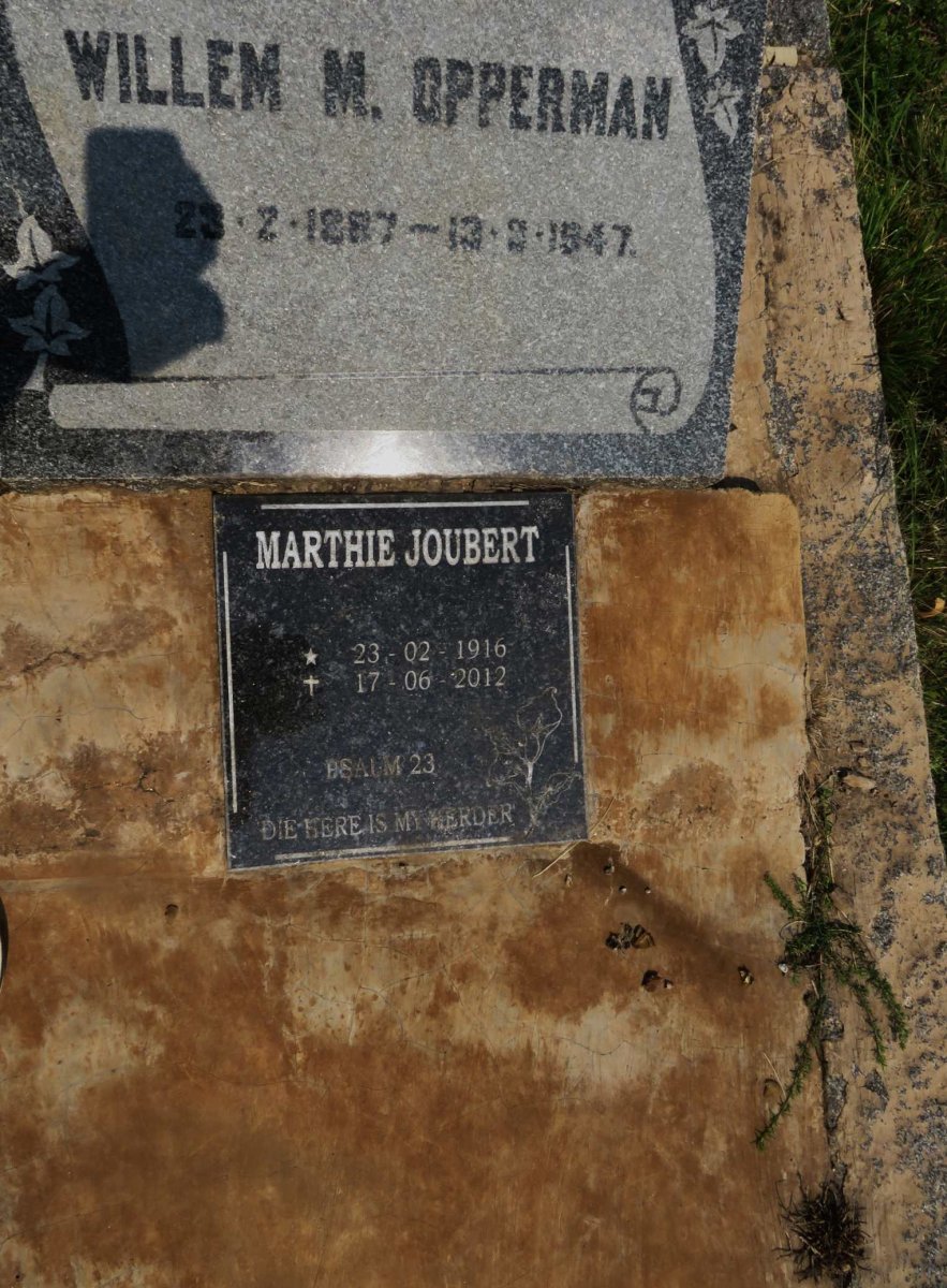 OPPERMAN Willem M. 1887-1947 :: JOUBERT Marthie 1916-2012