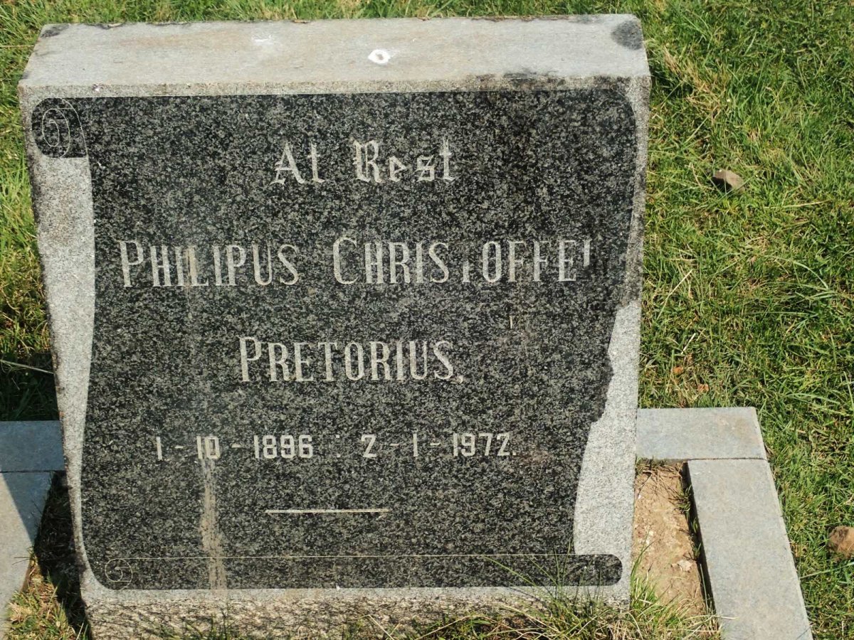 PRETORIUS Philipus Christoffel 1896-1972
