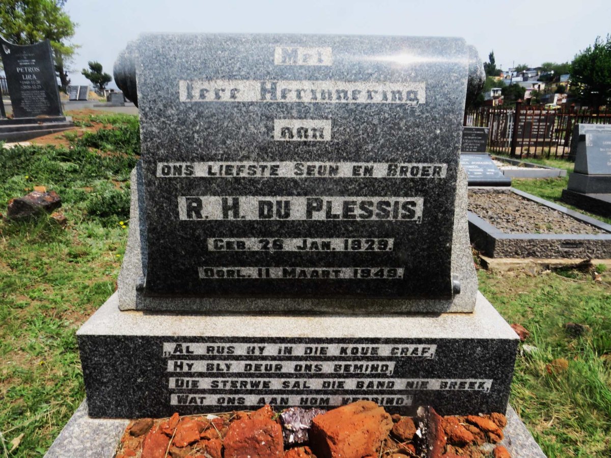 PLESSIS R.H., du 1929-1949