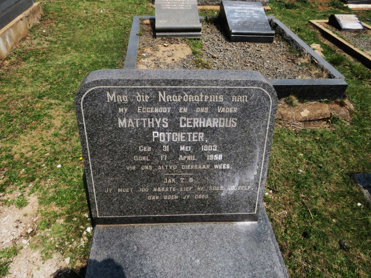 POTGIETER Matthys Gerhardus 1903-1958