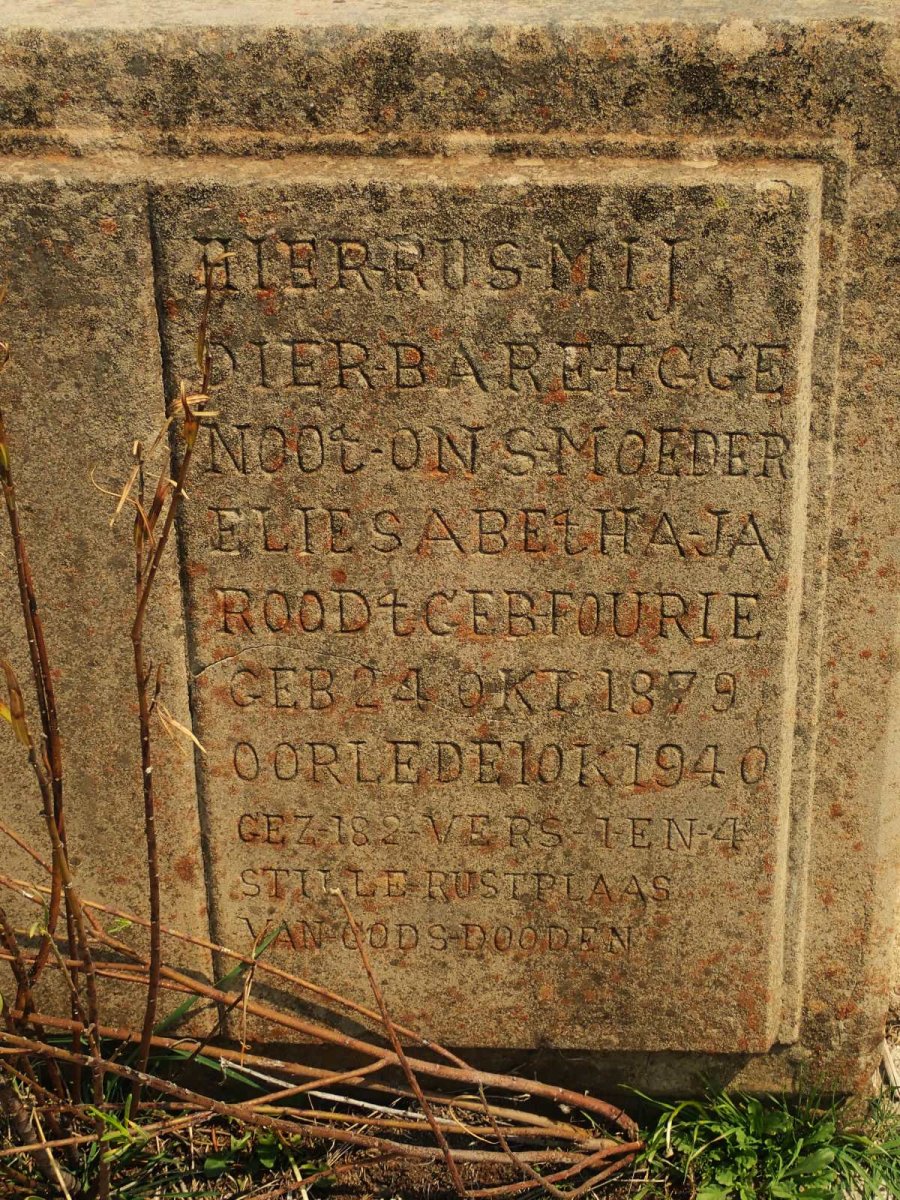 ROODT J.A. nee FOURIE 1879-1940