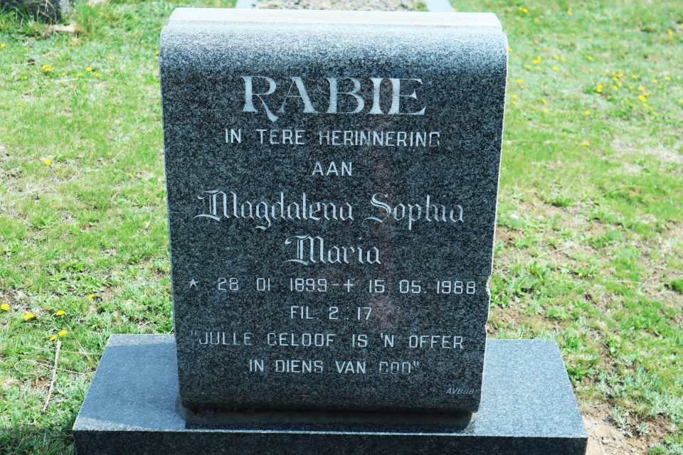 RABIE Magdalena Sophia Maria 1899-1968