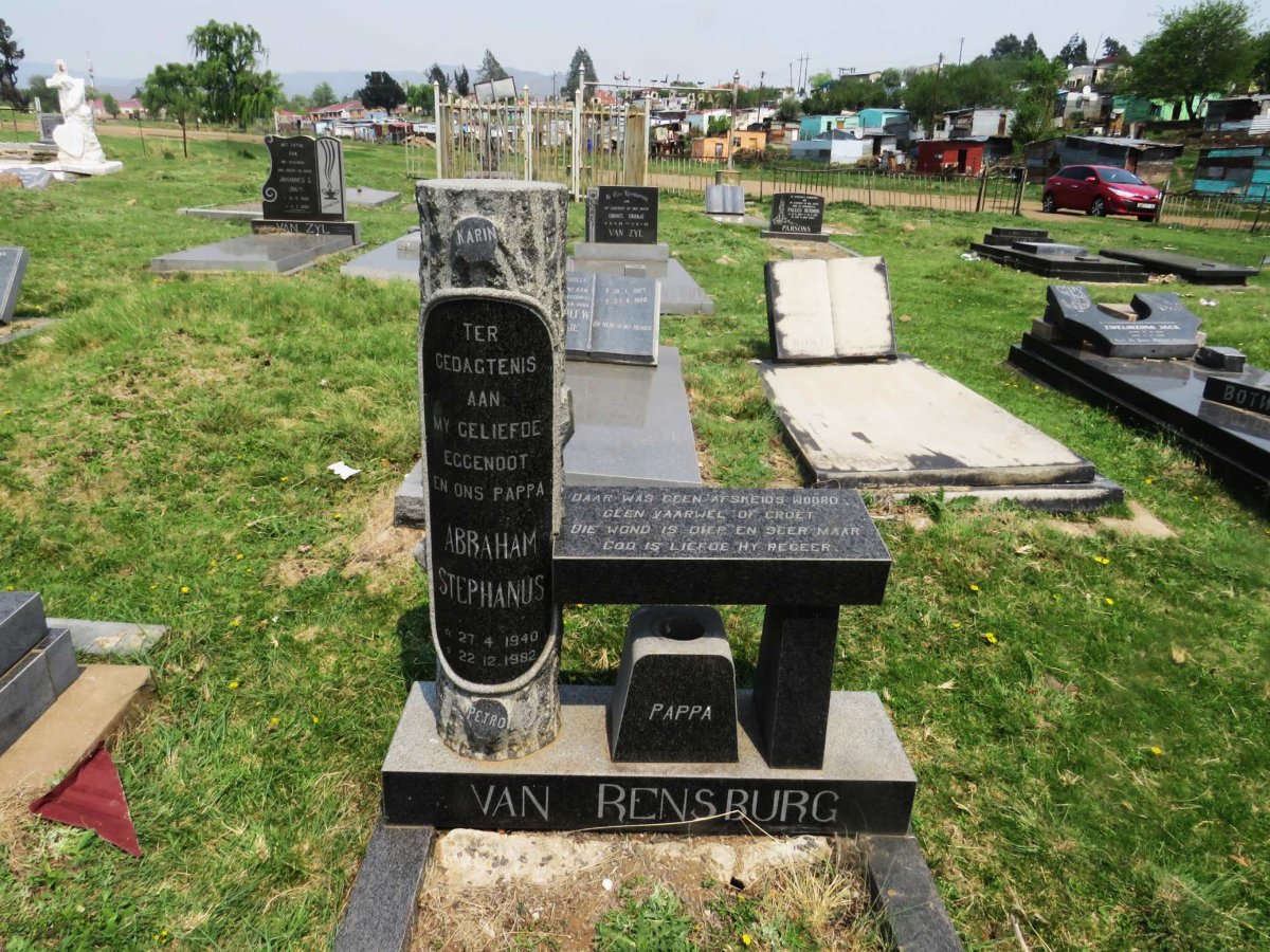RENSBURG Abraham Stephanus, van 1940-1982