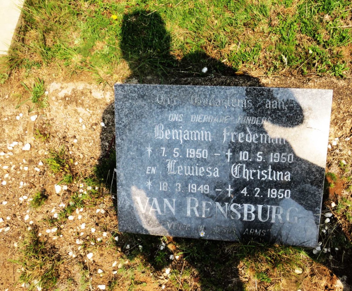RENSBURG Lewiesa Christina, van 1949-1950 :: VAN RENSBURG Benjamin Fredeman 1950-1950