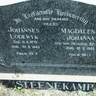 STEENEKAMP Johannes Lodewyk 1878-1945 &amp; Magdalena Johanna VAN HEERDEN 1884-1958