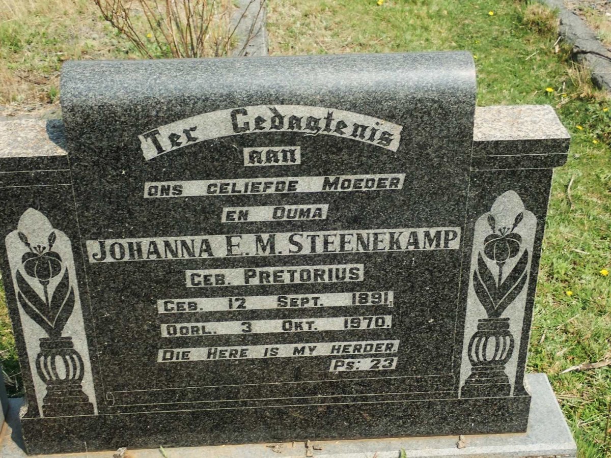 STEENEKAMP Johanna E.M. nee PRETORIUS 1891-1970