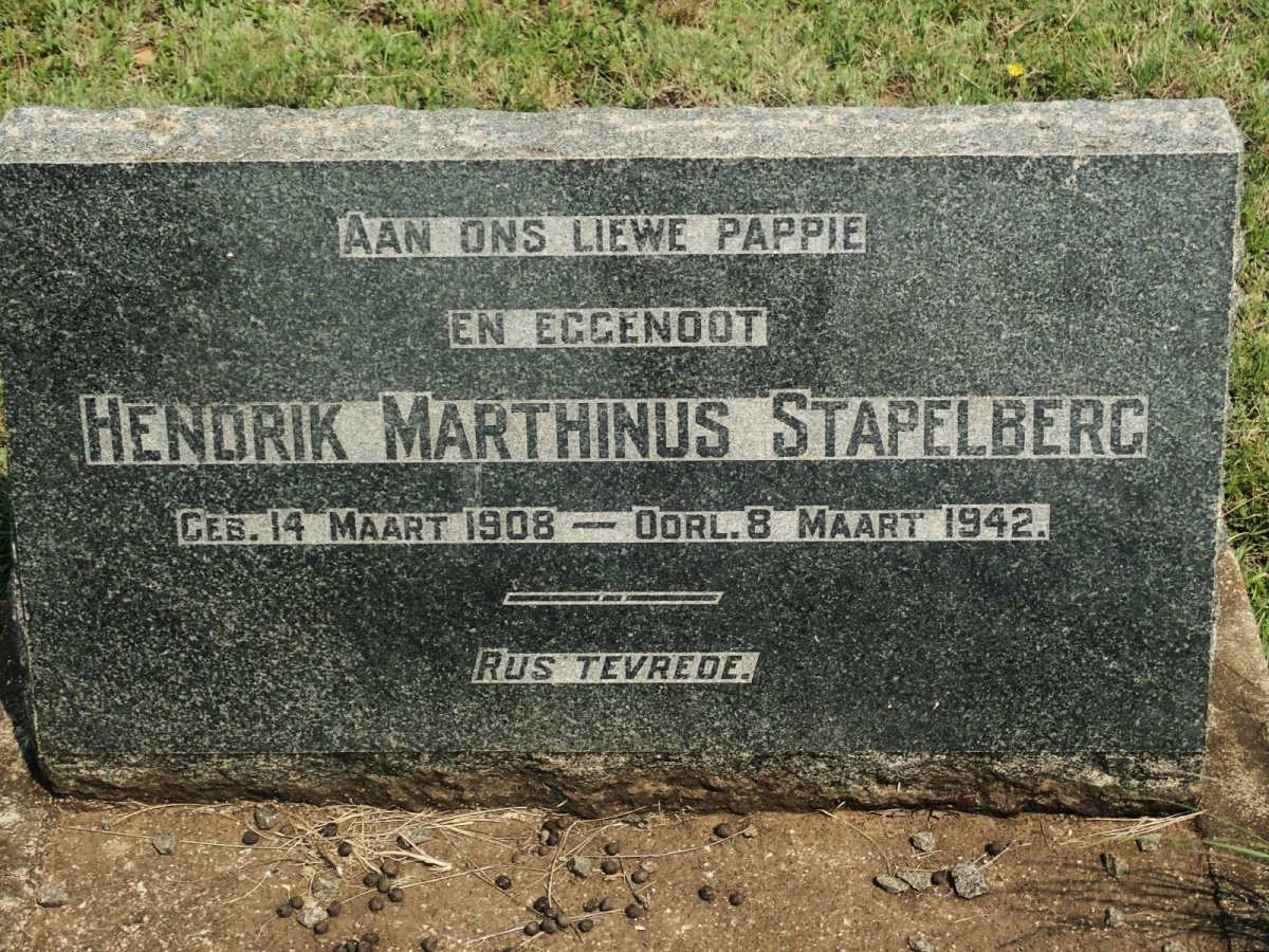 STAPELBERG Hendrik Marthinus 1908-1942