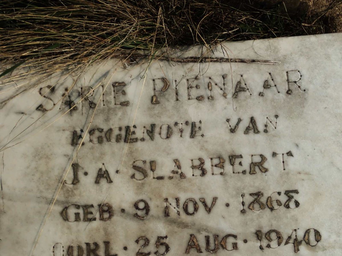 SLABBERT Sarie nee PIENAAR 1868-1940