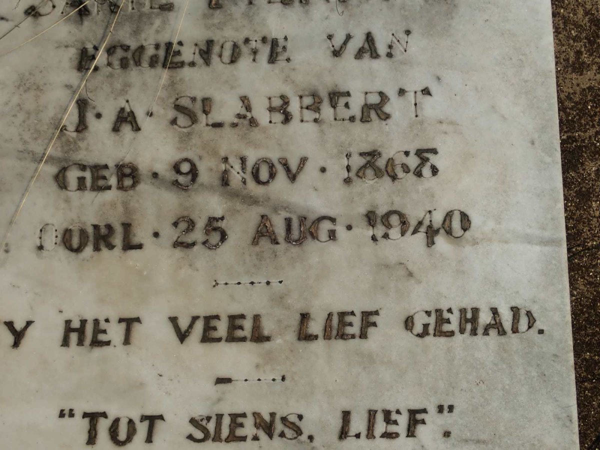 SLABBERT Sarie nee PIENAAR 1868-1940