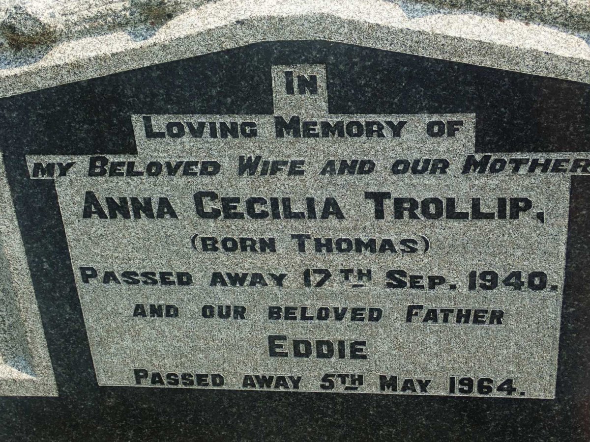 TROLLIP Eddie -1964 &amp; Anna Cecilia THOMAS -1940