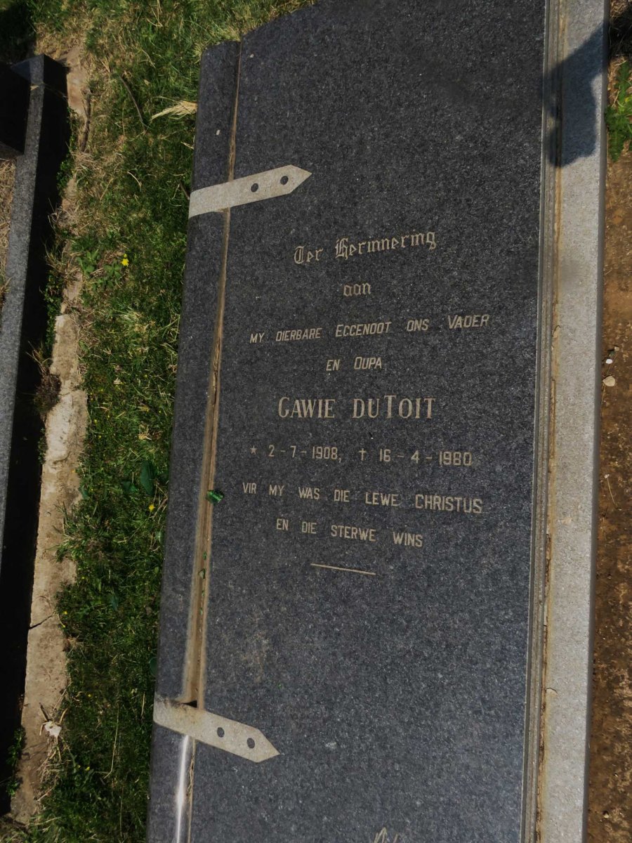 TOIT Gawie, du 1908-1980