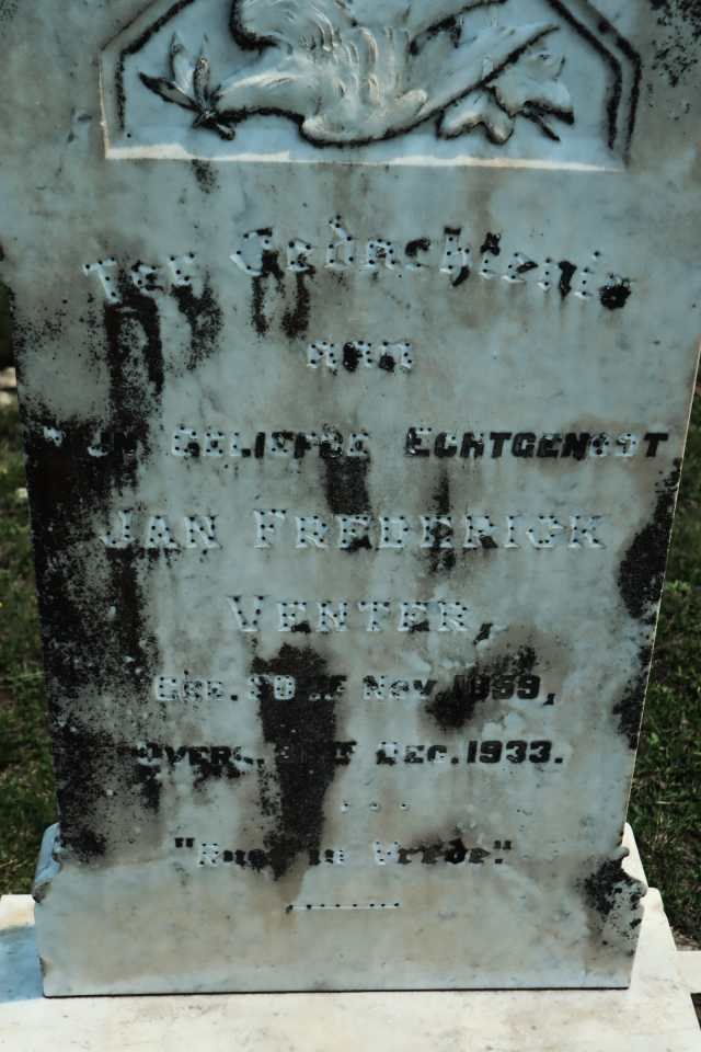VENTER Jan Frederick 1869-1933