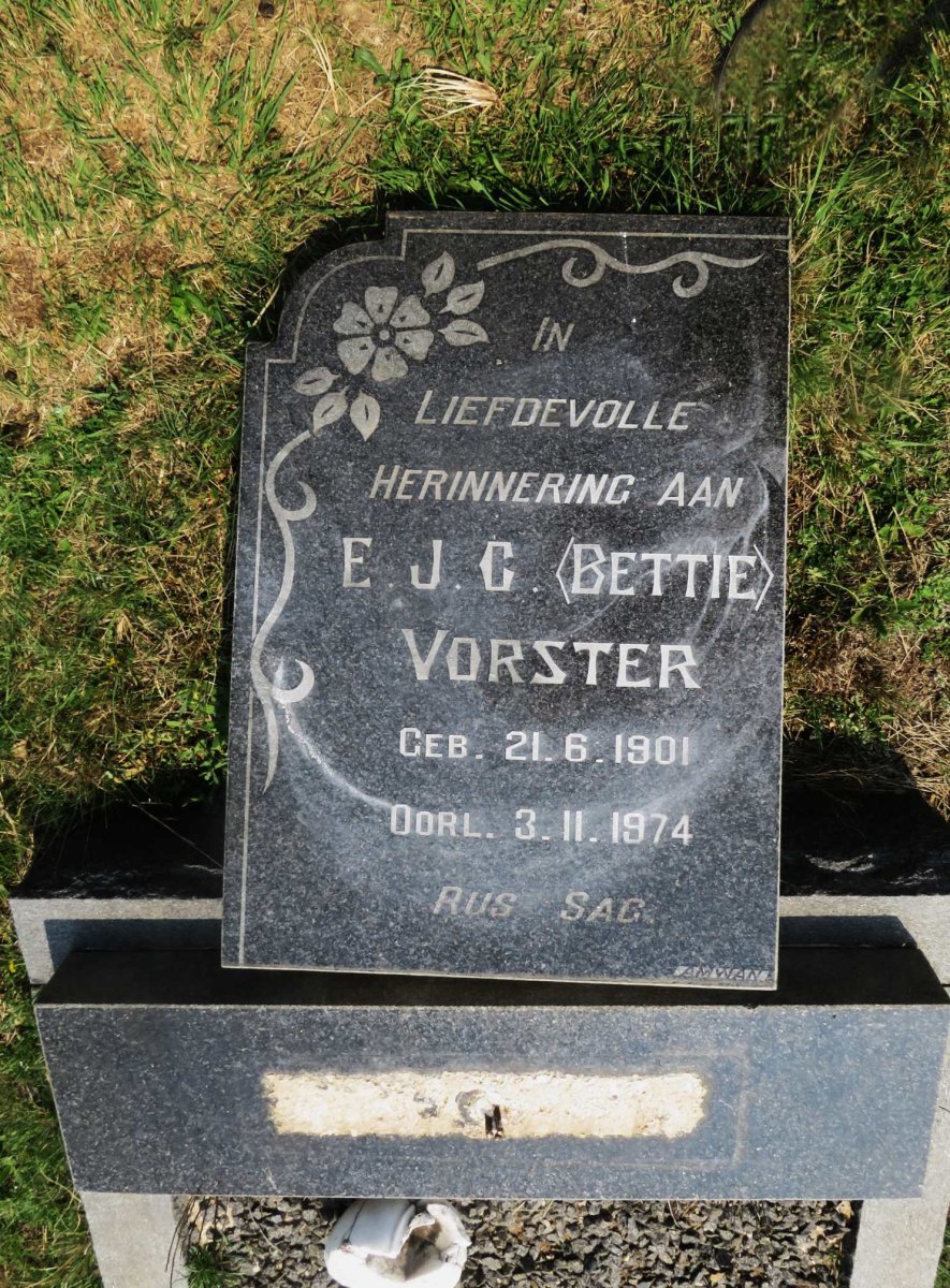 VORSTER E.J.G. 1901-1974