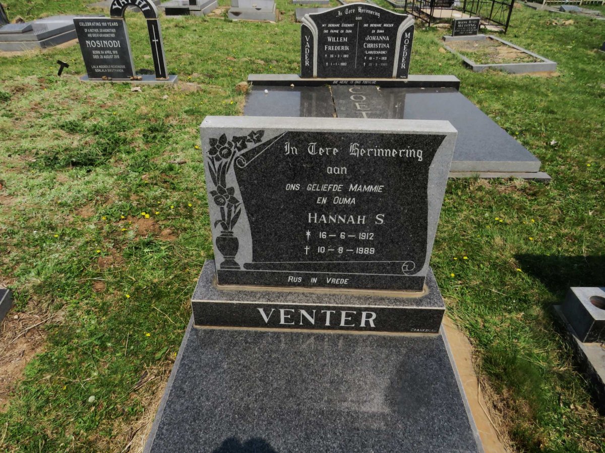 VENTER Hannah S. 1912-1989